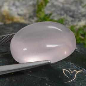Rose Quartz Gemstone in 24.1 x 19.2 mm Size for Sale, Rose Quartz Stone in Very Light Pink Color