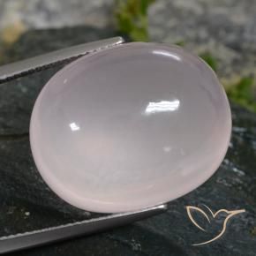 40.38 ct Pink Rose Quartz Stone, Natural Rose Quartz in Oval Cabochon Shape for Sale