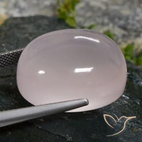 Rose Quartz Gemstone in 22.1 x 18 mm Size for Sale, Rose Quartz Stone in Very Light Pink Color