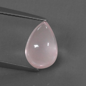 2.66 ct Pink Rose Quartz Stone, Natural Rose Quartz in Pear Cabochon Shape for Sale