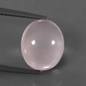 3.44 ct Pink Rose Quartz Stone, Natural Rose Quartz in Oval Cabochon Shape for Sale