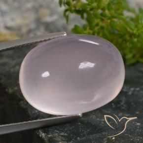 29.72 ct Pink Rose Quartz Stone, Natural Rose Quartz in Oval Cabochon Shape for Sale