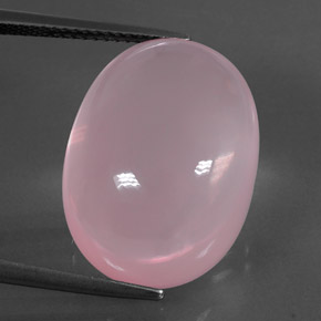 23.66 ct Pink Rose Quartz Gemstone, Rose Quartz Gem in Oval Cabochon Shape for Sale.