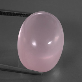 32.92 ct Pink Rose Quartz Gemstone, Rose Quartz Gem in Oval Cabochon Shape for Sale.