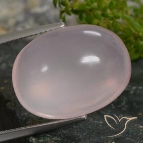 24.31 ct Pink Rose Quartz Stone, Natural Rose Quartz in Oval Cabochon Shape for Sale
