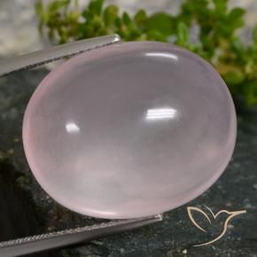 35.16 ct Pink Rose Quartz Stone, Natural Rose Quartz in Oval Cabochon Shape for Sale