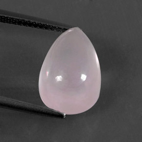 5.93 ct Pink Rose Quartz Gemstone, Rose Quartz Gem in Pear Cabochon Shape for Sale.