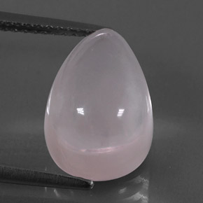 7.04 ct Pink Rose Quartz Gemstone, Rose Quartz Gem in Pear Cabochon Shape for Sale.