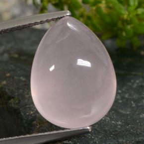 Rose Pink Rose Quartz Gem - 13.4ct Pear Cabochon (ID: 314519)