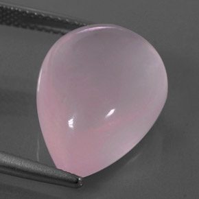 14.63 ct Pink Rose Quartz Gemstone, Rose Quartz Gem in Pear Cabochon Shape for Sale.