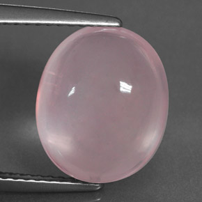 6.10 ct Pink Rose Quartz Gemstone, Rose Quartz Gem in Oval Cabochon Shape for Sale.