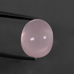 6.41 ct Pink Rose Quartz Gemstone, Rose Quartz Gem in Oval Cabochon Shape for Sale.