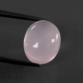 5.82 ct Pink Rose Quartz Gemstone, Rose Quartz Gem in Oval Cabochon Shape for Sale.