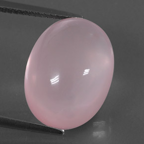 12.51 ct Pink Rose Quartz Gemstone, Rose Quartz Gem in Oval Cabochon Shape for Sale.