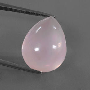 17.53 ct Pink Rose Quartz Gemstone, Rose Quartz Gem in Pear Cabochon Shape for Sale.