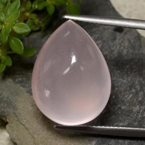 23.27 ct Pink Rose Quartz Gemstone, Rose Quartz Gem in Pear Cabochon Shape for Sale.