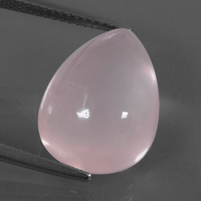 11.22 ct Pink Rose Quartz Gemstone, Rose Quartz Gem in Pear Cabochon Shape for Sale.