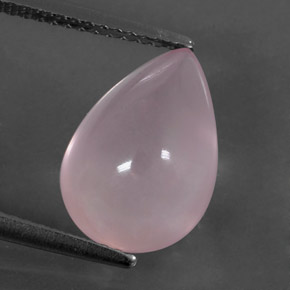 5.27 ct Pink Rose Quartz Gemstone, Rose Quartz Gem in Pear Cabochon Shape for Sale.