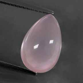 5.27 ct Pink Rose Quartz Gemstone, Rose Quartz Gem in Pear Cabochon Shape for Sale.