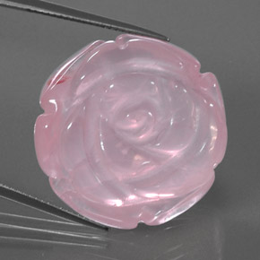 48.03 ct Pink Rose Quartz Gemstone, Rose Quartz Gem in Carved Rose Shape for Sale.