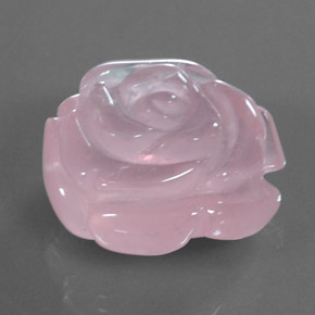 48.03 ct Pink Rose Quartz Stone, Natural Rose Quartz in Carved Rose Shape for Sale