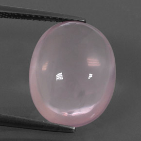 10.34 ct Pink Rose Quartz Gemstone, Rose Quartz Gem in Oval Cabochon Shape for Sale.