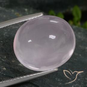 16.96 ct Pink Rose Quartz Stone, Natural Rose Quartz in Oval Cabochon Shape for Sale