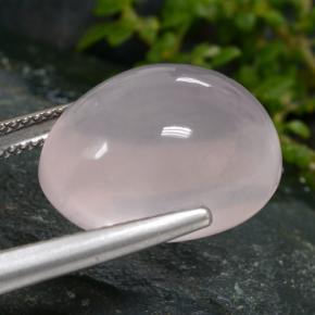 Rose Quartz Gemstone in 17.2 x 14 mm Size for Sale, Rose Quartz Stone in Very Light Rose Pink Color