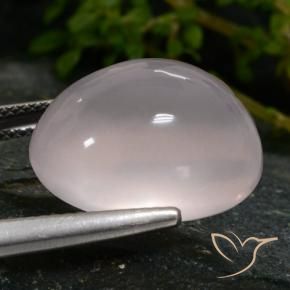 Rose Quartz Gemstone in 17.5 x 14.4 mm Size for Sale, Rose Quartz Stone in Very Light Pink Color
