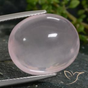 16.28 ct Pink Rose Quartz Stone, Natural Rose Quartz in Oval Cabochon Shape for Sale