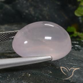 Rose Quartz Gemstone in 18.5 x 15 mm Size for Sale, Rose Quartz Stone in Very Light Rose Pink Color