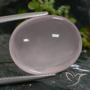 19.36 ct Pink Rose Quartz Stone, Natural Rose Quartz in Oval Cabochon Shape for Sale