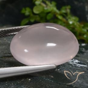 Rose Quartz Gemstone in 20 x 16.2 mm Size for Sale, Rose Quartz Stone in Very Light Pink Color
