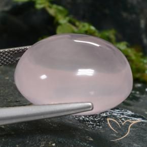 Rose Quartz Gemstone in 20.5 x 17.3 mm Size for Sale, Rose Quartz Stone in Light Rose Pink Color