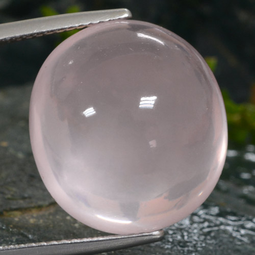 Coral Pink Rose Quartz Gem - 22ct Oval Cabochon (ID: 323180)