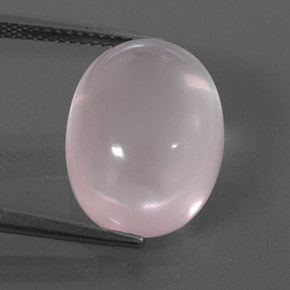 12.42 ct Pink Rose Quartz Gemstone, Rose Quartz Gem in Oval Cabochon Shape for Sale.