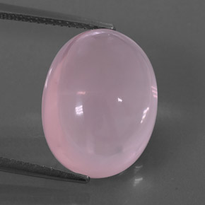 12.62 ct Pink Rose Quartz Gemstone, Rose Quartz Gem in Oval Cabochon Shape for Sale.