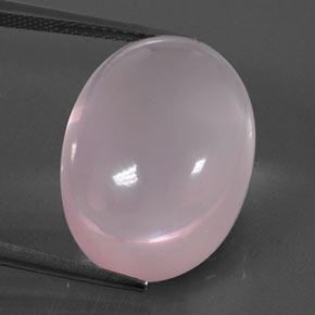24.48 ct Pink Rose Quartz Gemstone, Rose Quartz Gem in Oval Cabochon Shape for Sale.