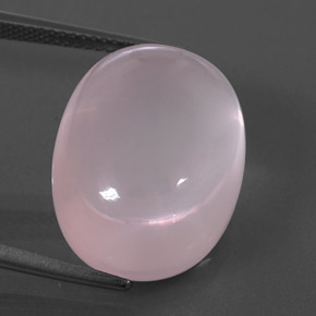 Rosado claro Cuarzo Rosa Gema - 25.2ct Cabujón Óvalo (ID: 328844)