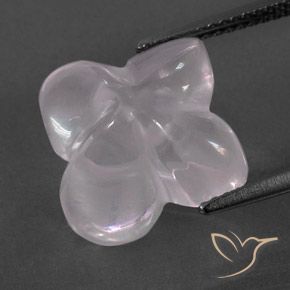 9.66 ct Pink Rose Quartz Stone, Natural Rose Quartz in Flower-Cut Shape for Sale