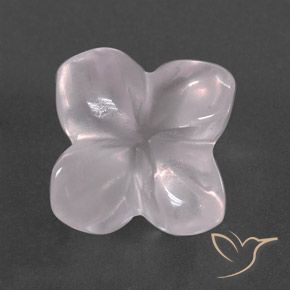 8.83ct Natural Very Light Rose Pink Rose Quartz, Flower Cut, Transparent/Translucent