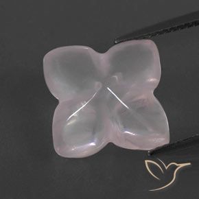 8.04ct Natural Very Light Pink Rose Quartz, Flower Cut, Transparent/Translucent