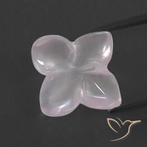 7.25ct Natural Very Light Pink Rose Quartz, Flower Cut, Transparent/Translucent