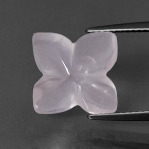 5.00 ct Pink Rose Quartz Gemstone, Rose Quartz Gem in Flower-Cut Shape for Sale.
