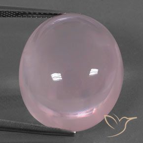 25.47ct Natural Medium Rose Pink Rose Quartz, Oval, Transparent