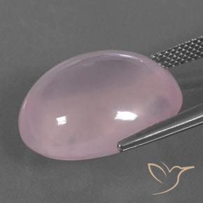 Rose Quartz Gemstone in 19.8 x 16.5 mm Size for Sale, Rose Quartz Stone in Medium Rose Pink Color