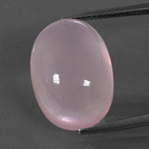 Светло-розовый разных оттенков Розовый Кварц Камень - 14.7ct Овал Кабошон (ID: 332928)