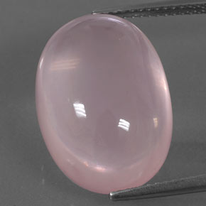 Coral Pink Rose Quartz Gem - 17.9ct Oval Cabochon (ID: 332939)