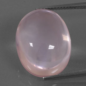 21.12 ct Pink Rose Quartz Gemstone, Rose Quartz Gem in Oval Cabochon Shape for Sale.