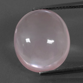 Светло-розовый разных оттенков Розовый Кварц Камень - 13.7ct Овал Кабошон (ID: 332948)